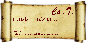 Csikár Tábita névjegykártya